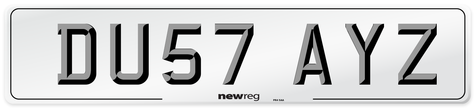 DU57 AYZ Number Plate from New Reg